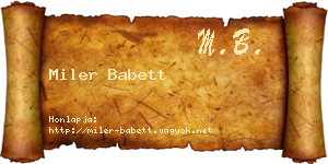 Miler Babett névjegykártya